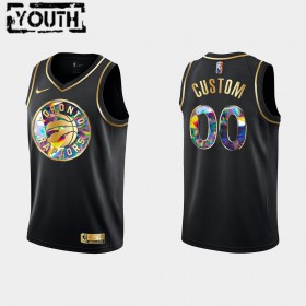 Barn Toronto Raptors Tröja Skräddarsydda Nike 2021-22 Svart Golden Edition 75th Anniversary Diamond Swingman